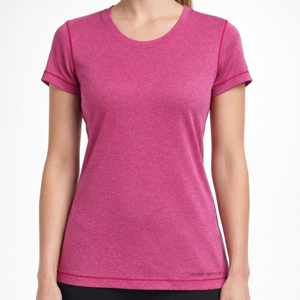Under Armour HeatGear Fitted Short Sleeve Athletic Tee – Women’s Small – Pink